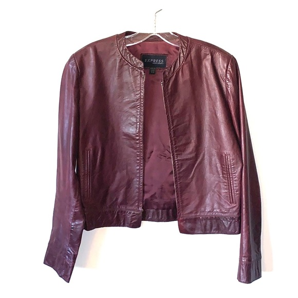 Express Jackets & Blazers - Cranberry leather jacket